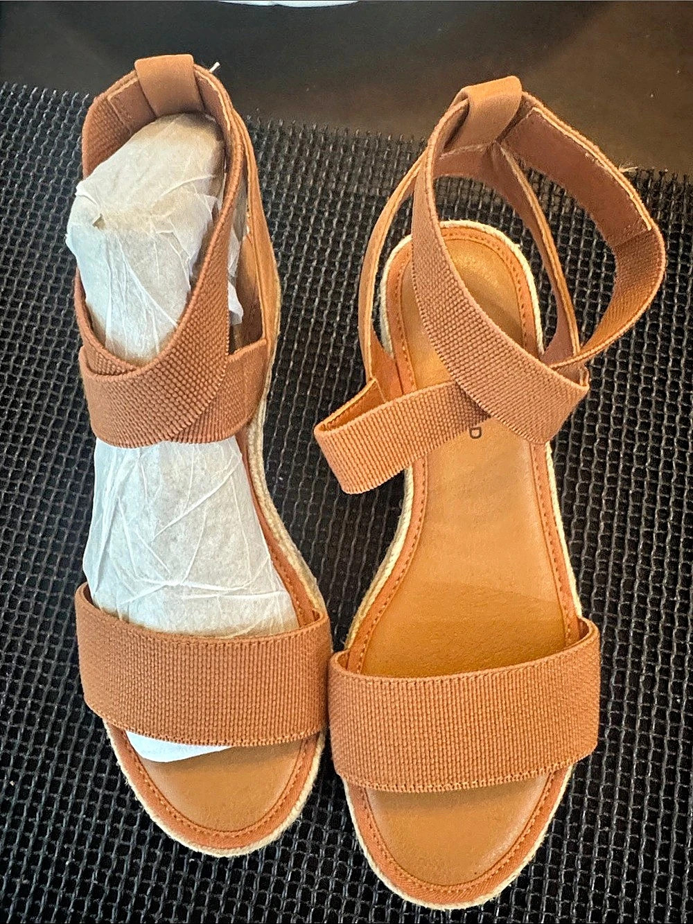 Lucky Brand Thimba Espadrille Wedge Sandal Brown US 6.5